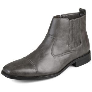 Vance Co. Mens Alex Chelsea Boot Grey Faux Leather 7.5 M